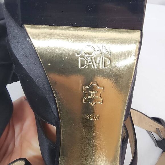 JOAN & DAVID Size 8.5 Davaleria Black Platform Ankle Strap Sandals Heels Stilett - Picture 7 of 11